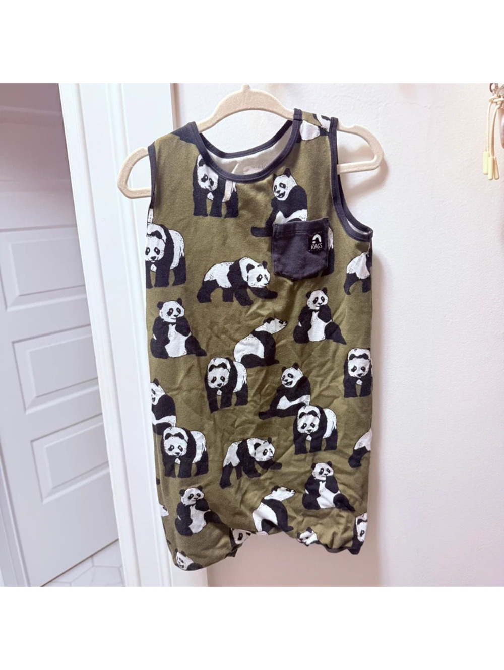 Rags to raches panda shortie romper